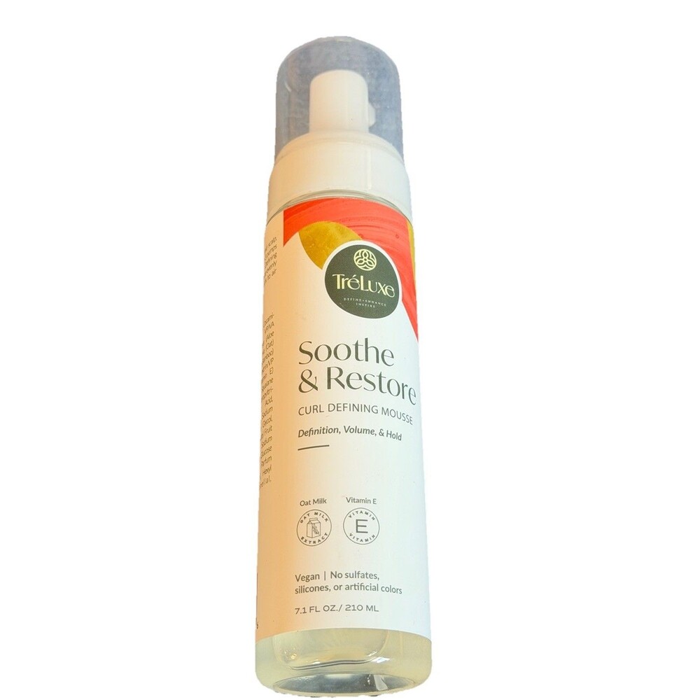 Treluxe Soothe & Restore Curl Defining Mousse  Volume Hold Vegan 7.1 Fl Oz